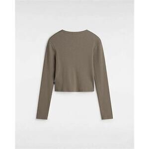 Vans Drew Ribbed Long Sleeve Top – Brown – Size M